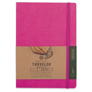 Pentalic Traveler Pocket Journal 4" x 6" - (160 Pages, 74lb) Sketch, Bright Pink