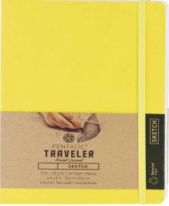 Pentalic Traveler Pocket Journal 4" x 6" - (160 Pages, 74lb) Sketch, Citrine Yellow
