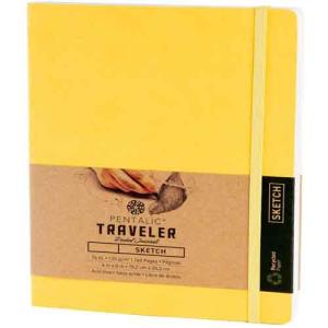 Pentalic Traveler Pocket Journal 4" x 6" - (160 Pages, 74lb) Sketch, Yellow Gold