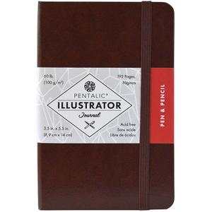 Pentalic Illustrator Journal 3.5" x 5.5" - (192 Pages, 60lb) Pen & Pencil, Mocha