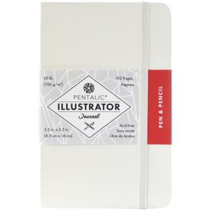 Pentalic Illustrator Journal 3.5" x 5.5" - (192 Pages, 60lb) Pen & Pencil, White Chocolate