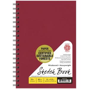 Pentalic Heavyweight Sketch Book 8.5x11- Red