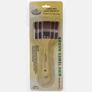Royal Langnickel 3 Pack Brown Camel Hair Short Handle - 1 Inch,2 Inch,3 Inch