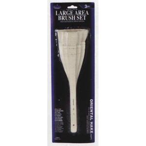 Royal Langnickel 3 Pack White Bristle Long Handle String Tied Hake Brush Set - 1 Inch,2 Inch,3 Inch