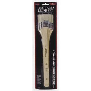 Royal Langnickel 3 Pack White Bristle Long Handle Large Area Brush Set - 1 Inch,2 Inch,3 Inch