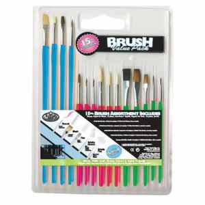 Royal Langnickel All Purpose Value Pack Brushes with Acrylic Handle 15pc