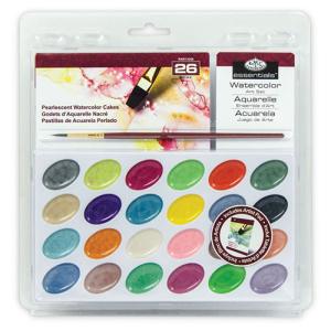 Royal Langnickel Essentials RART-2008 Essentials Oval Pearlescent Watercolor Cake Set - (26 Pieces)