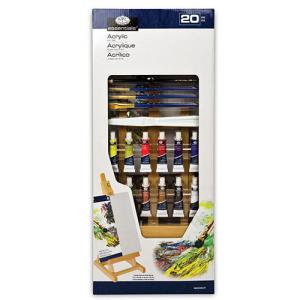 Royal Langnickel Essentials Acrylic Art Set with Small H-base Wooden Easel - 20pc  REA5304