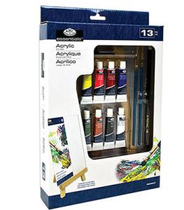 Royal Langnickel Essentials Acrylic Art Set with Small A-Frame Wooden Easel - 13pc  REA5404