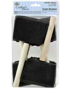 Royal Langnickel Crafters Choice 3" Poly Foam Brushes Wooden Handle 10 pieces