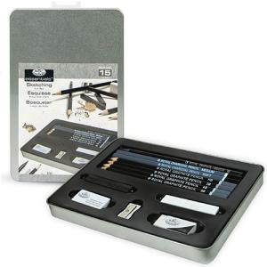 Royal Langnickel Medium Essentials Tin Box Sketching Set - 15pc RSET-ART2302