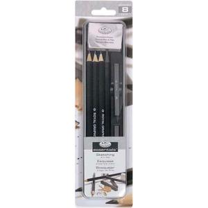 Royal Langnickel Essentials Tin Box Mini Sketching Art Set - (8 Pieces)  RSET-ART2603