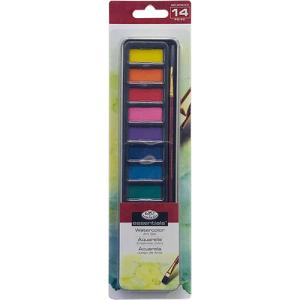 Royal Langnickel Essentials Tin Box Mini Watercolor Pans Art Set - (14 Pieces)  RSET-ART2610