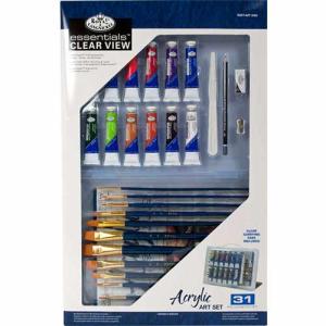 Essentials Deluxe Clearview Acrylic Painting Set 31pc - RSET-ART3302