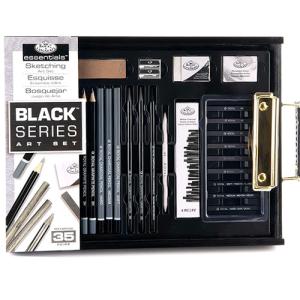 Royal Langnickel Essentials Clear Pallet Black Series Sketching Art Set - (35 Pieces) RSET-ART4102