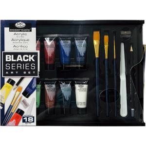 Royal Langnickel Essentials Clear Pallet Black Series Acrylic Art Set - (18 Pieces) RSET-ART4107