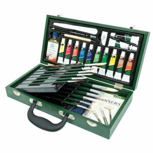 Royal Langnickel Essentials Oil Painting Regis Brush Wooden Box Set  - 33pc RSET-OIL2000