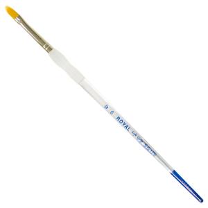 Royal Langnickel Soft-Grip Gold Taklon Brush - Short Handle, Filbert #6