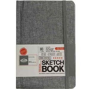 Royal & Langnickel Hardbound Grey Sketchbook 4x6, 81lbs, 80 sheets