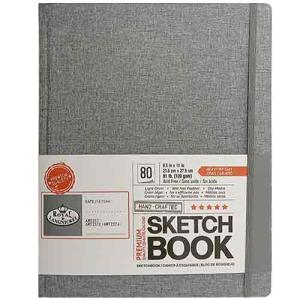 Royal & Langnickel Hardbound Grey Sketchbook 8x11, 81lbs, 80 sheets