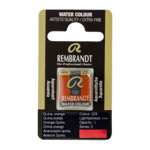 Rembrandt Professional Watercolor Half Pan -229 Quinacridone Orange