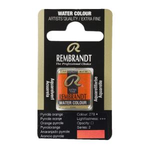 Rembrandt Professional Watercolor Half Pan -278 Pyrrole Orange