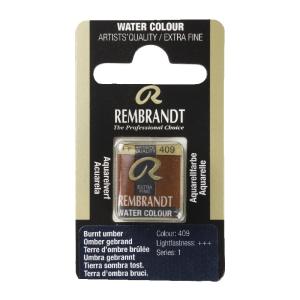 Rembrandt Professional Watercolor Half Pan -409 Burnt Umber