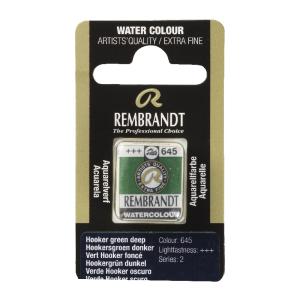 Rembrandt Professional Watercolor Half Pan - 645 Hooker Green Deep