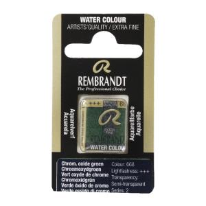 Rembrandt Professional Watercolor Half Pan - 668 Chromium Oxide Green