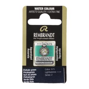 Rembrandt Professional Watercolor Half Pan - 675 Phthalo Green