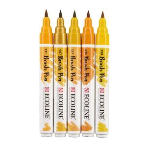 Royal Talens Ecoline Brush Pen Set of 5 Liquid Watercolor Pens –(5 Pack) Earth Colors  11509908