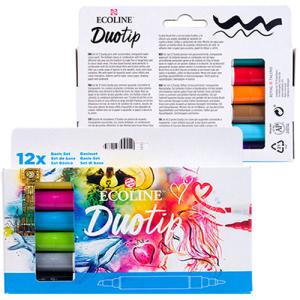Ecoline Duotip Watercolor Marker Set - Basic 12ct