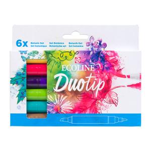 Ecoline Duotip Watercolor Marker Set - Botanic 6ct