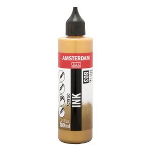 Royal Talens Amsterdam Acrylic Ink - (3.4oz/100ml) Deep Gold
