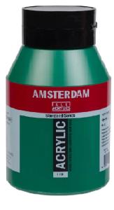 Royal Talens Amsterdam Acrylic Paint - (33.8oz/1000ml) 619 Permanent Green Deep