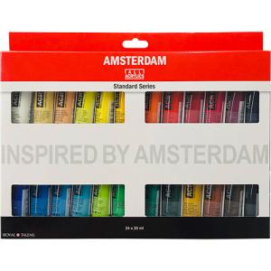 Royal Talens Amsterdam Acrylic Paint Set 0.67oz/20ml - (24 Pack) Standard Series