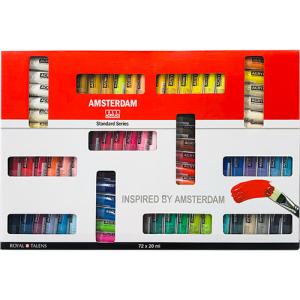 Royal Talens Amsterdam Acrylic Paint Set 0.67oz/20ml - (72 Pack) Standard Series