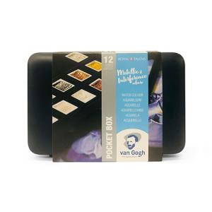 Royal Talens Van Gogh Water Color Pocket Box - (12 Pans) Metallic & Interference Colours