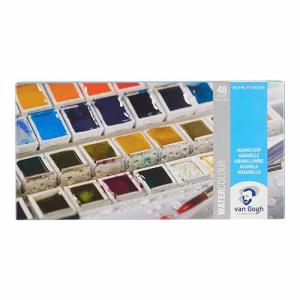 Royal Talens Van Gogh Water Color Painting Set - (48 Pans) Metal Box