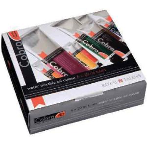 Royal Talens Cobra Water Mixable Oil Paint Artist Trial Set- 6x20ml