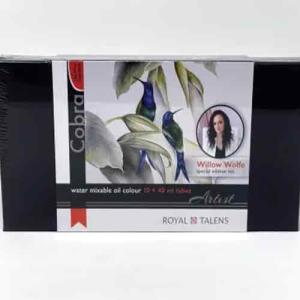 Royal Talens Willow Wolfe Cobra Water Mixable Oil Paint Artist Set- 10x40ml