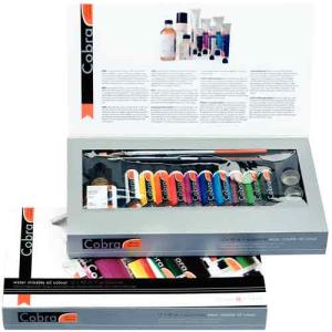 Royal Talens Cobra Water Mixable Oil Paint Artist Gift Set- 10x40ml+Accessories
