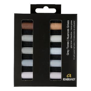 Rembrandt Soft Pastel 10 Half Stick Micro Set- Grey Tones