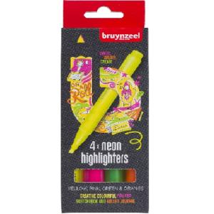 Bruynzeel Neon Highlighters- 4ct  Neon