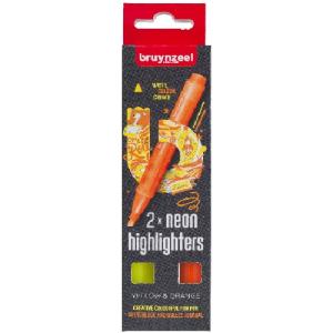 Bruynzeel Neon Highlighters- 2ct  Neon Yellow/Orange