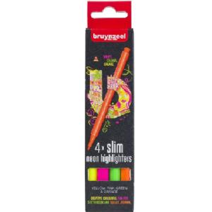 Bruynzeel Neon Highlighters- 4ct  Neon Slim