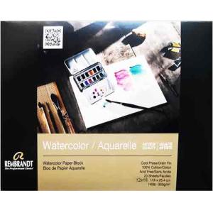 Rembrandt Watercolor Block Cold Press Fine 100% Cotton- 12"x16" (20shts)