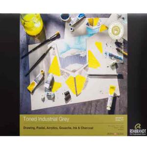Rembrandt Toned Mixed Media Paper Pad Industrial Grey 11.7"x16.5" , 120lbs 93080001
