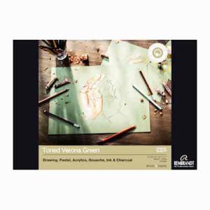 Rembrandt Toned Mixed Media Paper Pad Verona Green 8.3"x11.7" , 120lbs 93080022