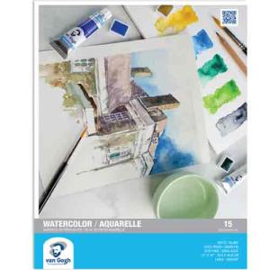 Royal Talens Van Gogh Watercolor Paper Block   12"x16" - White Cold Press (15 Sheets, 140lb)   94178004